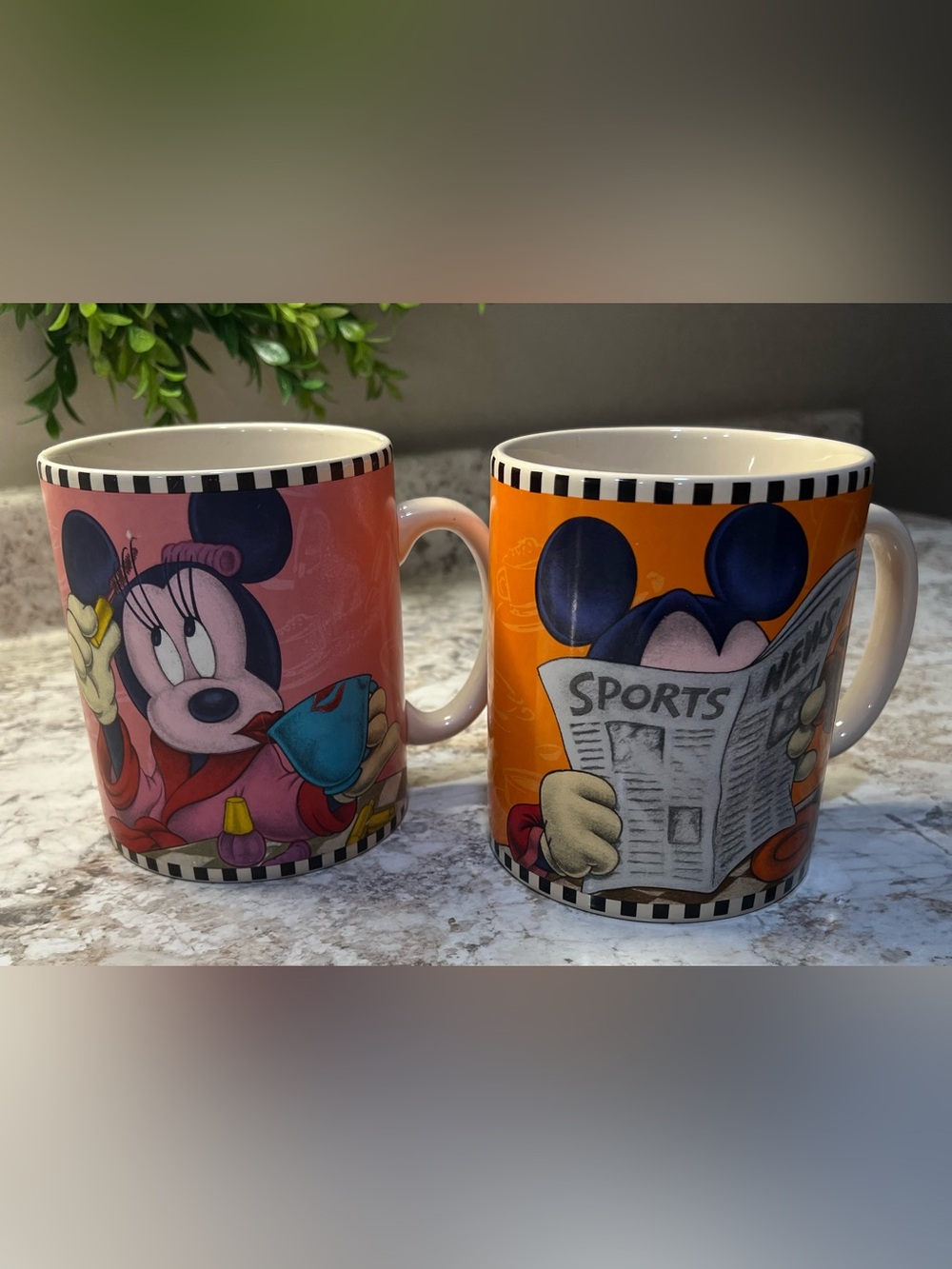 Set of 2 Vintage JUMBO Disney Mugs - 24oz